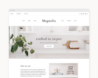 WordPress Theme - WordPress Ecommerce Theme - Fashion Theme - Genesis Theme - "Magnolia" Instant Digital Download