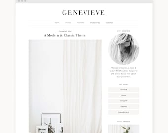 Genevieve Fashion Blog WordPress Theme - Genesis Child Theme (Instant Digital Download)