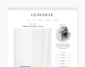 WordPress Theme - Fashion WordPress Blog Theme - Genesis Theme - "Genevieve" Instant Digital Download