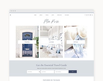 WordPress Theme - WordPress Ecommerce Theme - Travel, Fashion, & Food Theme - Genesis Theme - "Mia"