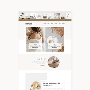 Modelo de site WordPress para blogueiros de estilo de vida, moda, viagens e gastronomia | Harper | Kadence