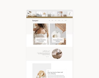 WordPress Theme Website Vorlage für Lifestyle, Mode, Reisen, & Food Blogger | Harper | Kadenz