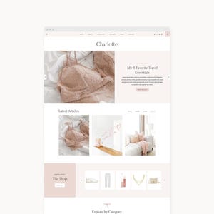 NEW! WordPress Theme Website Template for Fashion, Lifestyle, & Travel Bloggers | Charlotte | Kadence