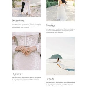 May include: Website homepage for Florence, a fine art wedding photography service. The page features images of couples, weddings, and elopements. Text includes "Capturing your love story, one moment at a time."