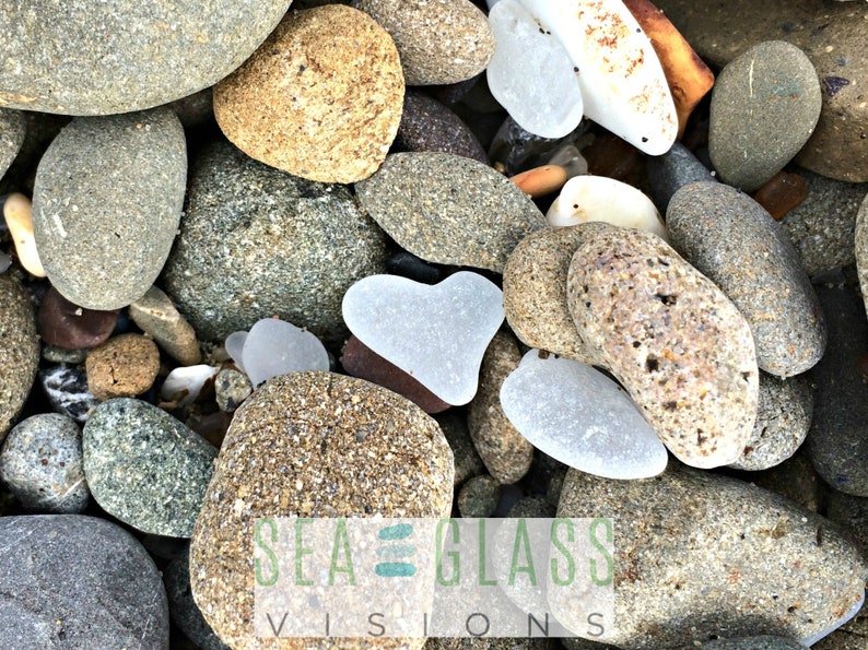 Genuine Beach Sea Glass Heart Note Card: Beach Photo, All Occasion - Etsy