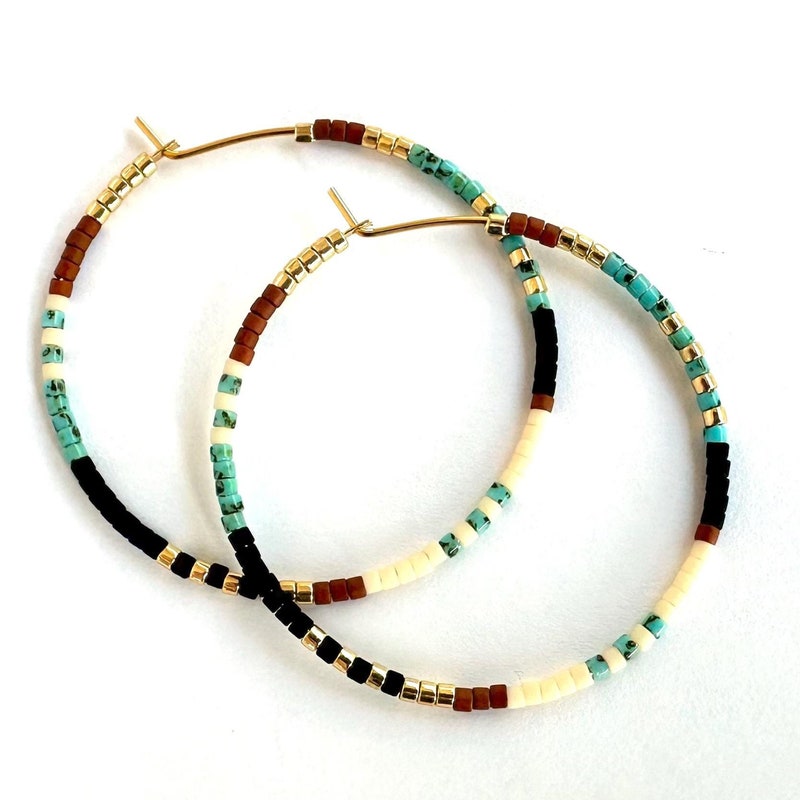 Sea Beaded Hoops main image 0
