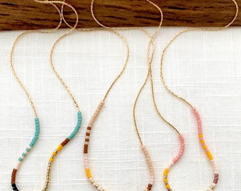 Thin Beaded Necklace - Desert Collection