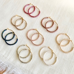 Beaded Stocking Hoop Earrings Beaded Stocking Hoop Earrings