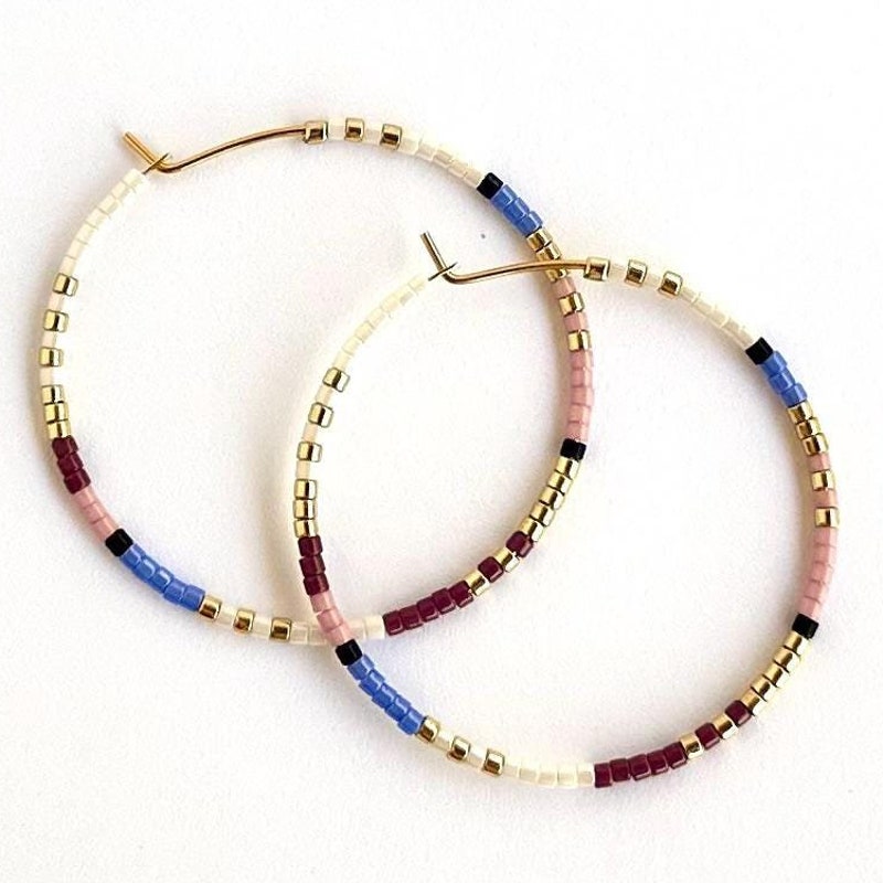 Sea Beaded Hoops main image 1