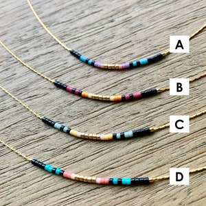 Thin Beaded Multicolor Necklace, Delicate Colorful Beaded Necklace, Small Beaded Necklace, Seed Bead Necklace, Beaded Chain Necklace Bild 6