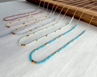 Faceted Light Seed Bead Necklace