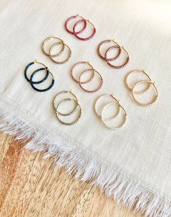 Beaded Stocking Hoop Earrings Beaded Stocking Hoop Earrings