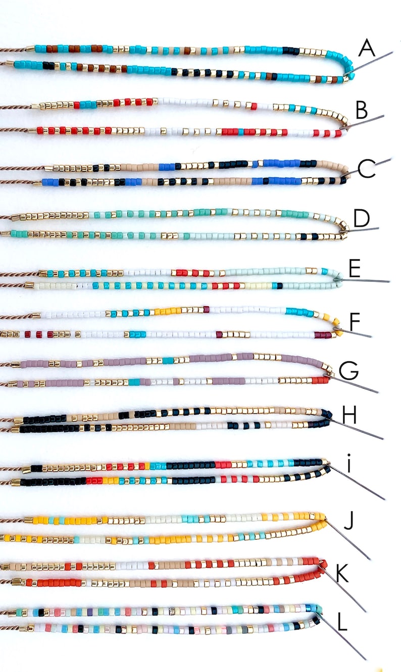 Adjustable String Bracelet Seed Bead Bracelet Colorful Etsy