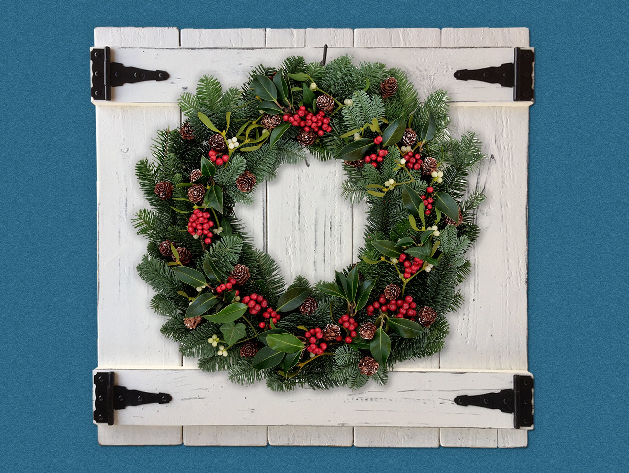 Wooden Wreath Holder Distressed White Wreath Hanger Rustic Etsy