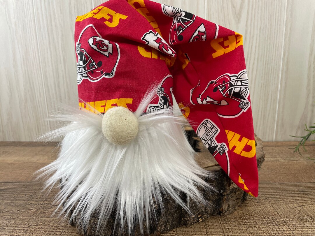 Kansas City Chiefs Gnome, KC Chiefs, Chiefs Hat on Gnome, Shelf Gnome, Gnome With Changeable