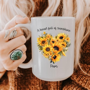 Personalized Sunflower Mug, Sunflower Gifts, Sunflower Cup, Sunflower Coffee Mug, Sunflower Coffee Cup, Sunflower Gifts For Her,