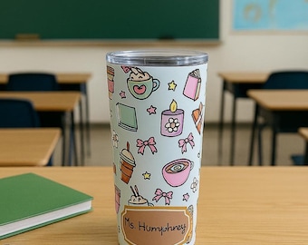 Personalized Teacher Tumbler - Custom Gift for Educator, 20oz Cup, Insulated Drinkware, Appreciation Present, Stainless Steel Mug