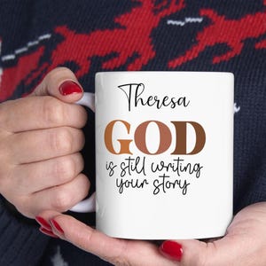 Taza personalizada "Dios es bueno"/Taza de cerámica para café, con mensaje de fe, ideal para amantes de la religión, regalo de Navidad, regalo para mamá, abuela o hermana.