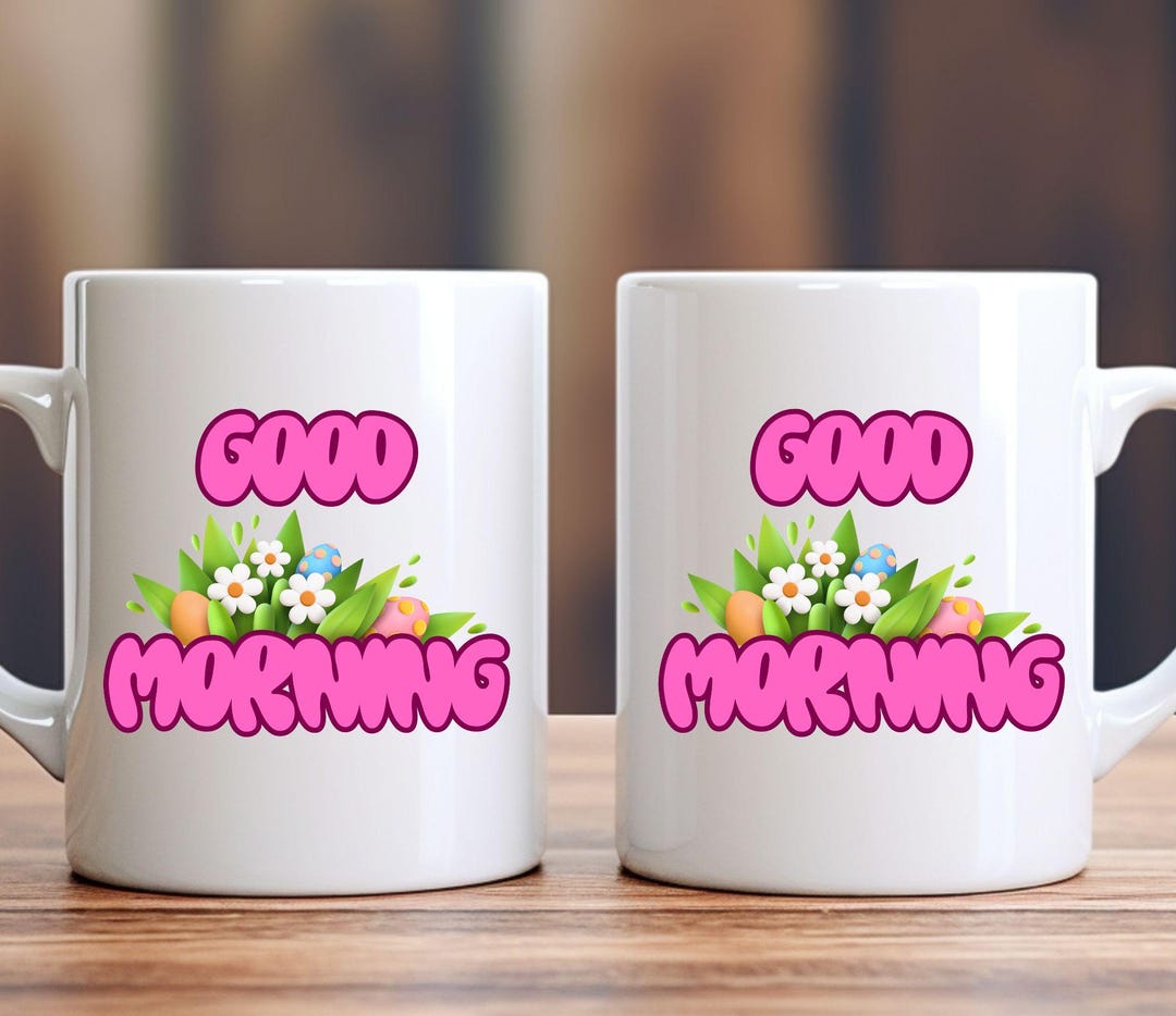 Floral Mug, Good Morning Coffee Cup, Flower Tea Mug, Elegant Drinkware ...