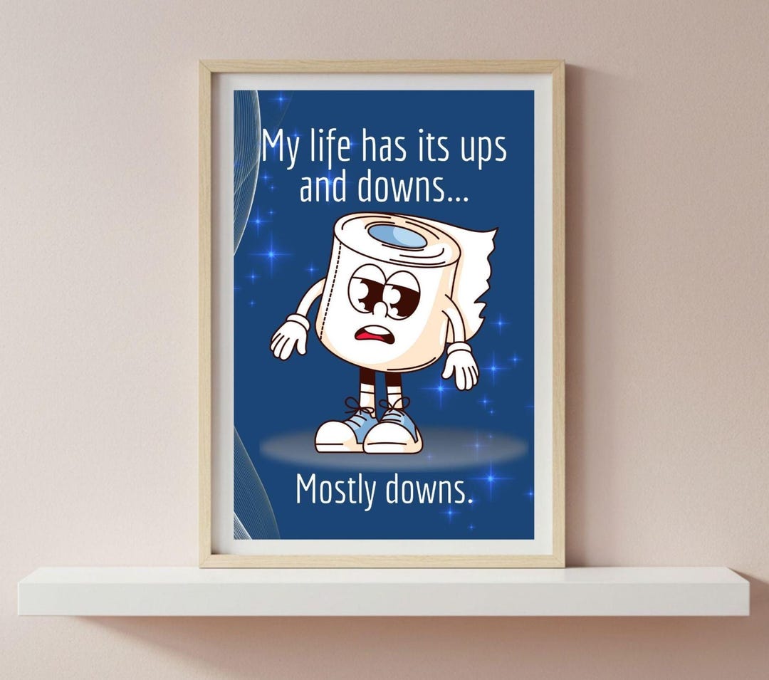 DIGITAL Funny Toilet Paper Life Poster for Guest Bathroom - Etsy