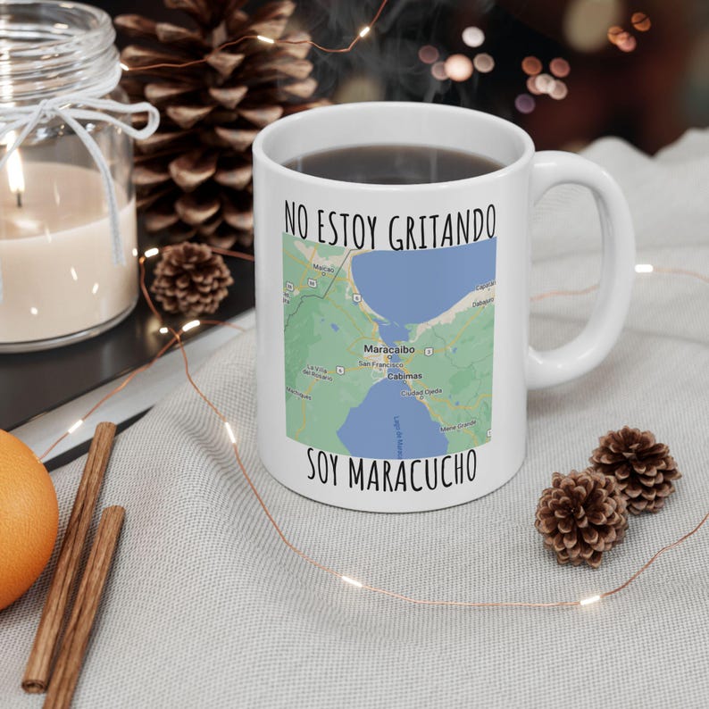 Maracucho Ceramic Mug, Personalizada Taza No estoy Gritando, soy Maracucho (a) con mapa Estado Zulia Maracaibo Venezuela, Custom Mug, Funny image 3