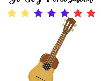 Diseño digital, NO físico listo para imprimir, Venezuela con Siete Estrellas Tricolor y el Cuatro Venezolano Venezuelan Gift