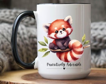 Cute Red Panda Mug Pawsitively Adorable Panda Bear Mug Gift for Panda Lovers red panda coffee mug,red panda lover gift, red panda lover mug