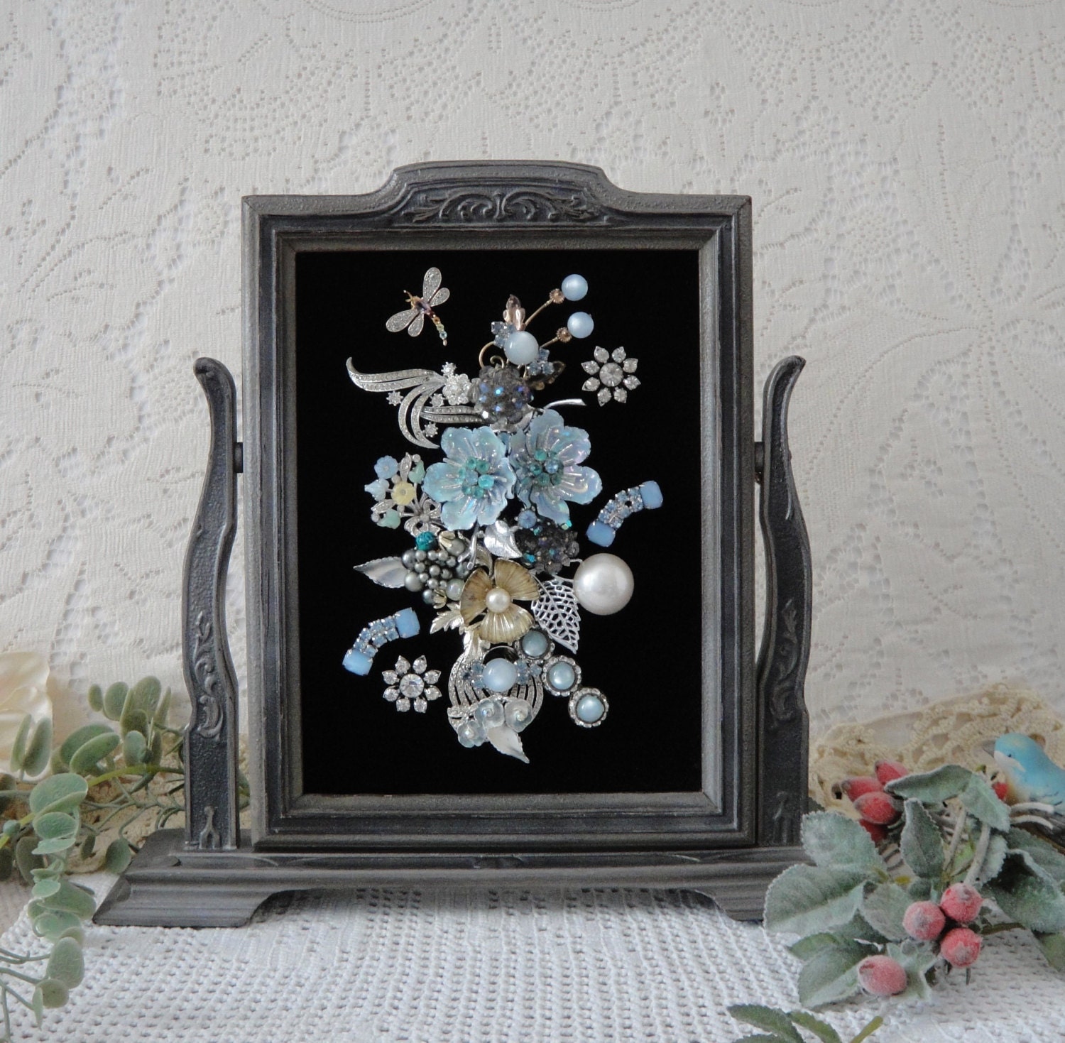 Framed Jewelry Picture Jewelry Home Decor OOAK Keepsake Etsy