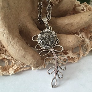 Glass Button Necklace , Silver Pendant Victorian Style Gift  , Upcycled Button Jewelry by VintageRedo