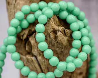 4154 - 4mm Czech Opaque Turquoise Green Druk Beads, 4154, 100 Beads, 4mm Turquoise Druk Round Beads