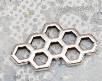 Jewelry Findings, 21x12mm Honeycomb Connector, TierraCast Antique Silver Honeycomb Link, 6904F