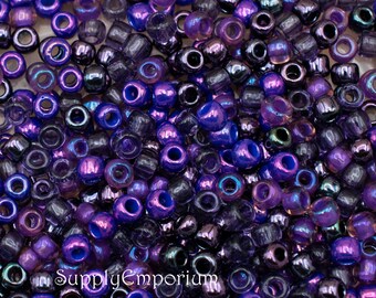 Miyuki DELICA seedbead mix PASSION FLOWER glass seed beads pink and purple cylinder beads 7 grams jewelry making supplies size 110