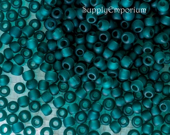 teal seed beads
