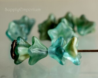 flower cap CRYSTAL matte RAINBOW 9mm CZECH Glass BEADs 12