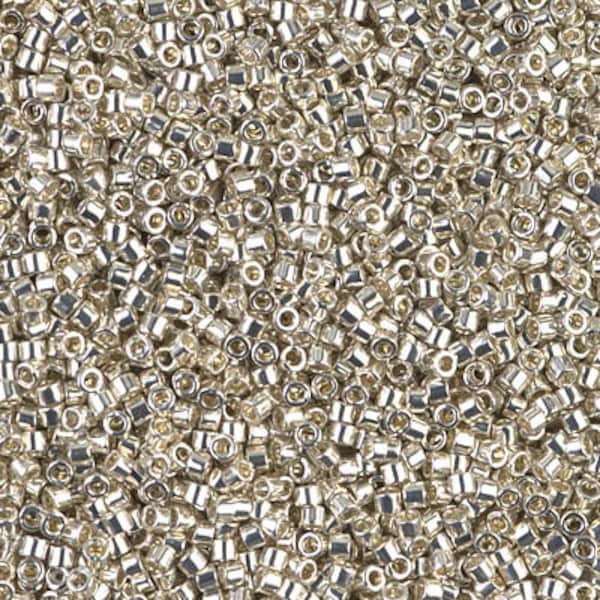 DB35 - 11/0 Miyuki Delica Seed Beads Galvanized Silver, Galvanized Silver DB-35 Miyuki Delica, 5 Grams, Miyuki Delica Galvanized Silver