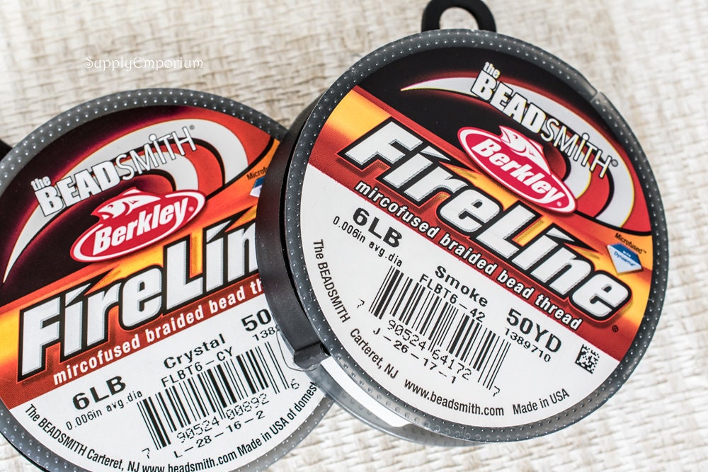 The Beadsmith Fireline by Berkley Micro-Fused Braided Thread 6lb.  Test.006/.15mm Diameter, 125 Yard Spool, Crystal Color Super Strong  Stringing Material for Jewelry Making and Bead Weaving