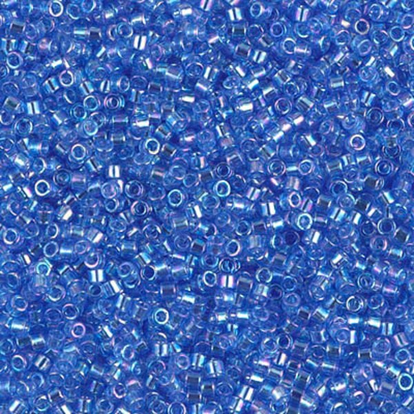 DB1250, 5 Grams 11/0 Transparent Azure AB Miyuki Delica Seed Beads - Delica 1250 -  Delica DB-1250