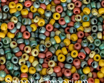 11/0 Exclusive Calico Corn Miyuki 11 Seed Bead Mix - Calico Corn Miyuki 11/0 Seed Bead Mix, 5576   (10g)