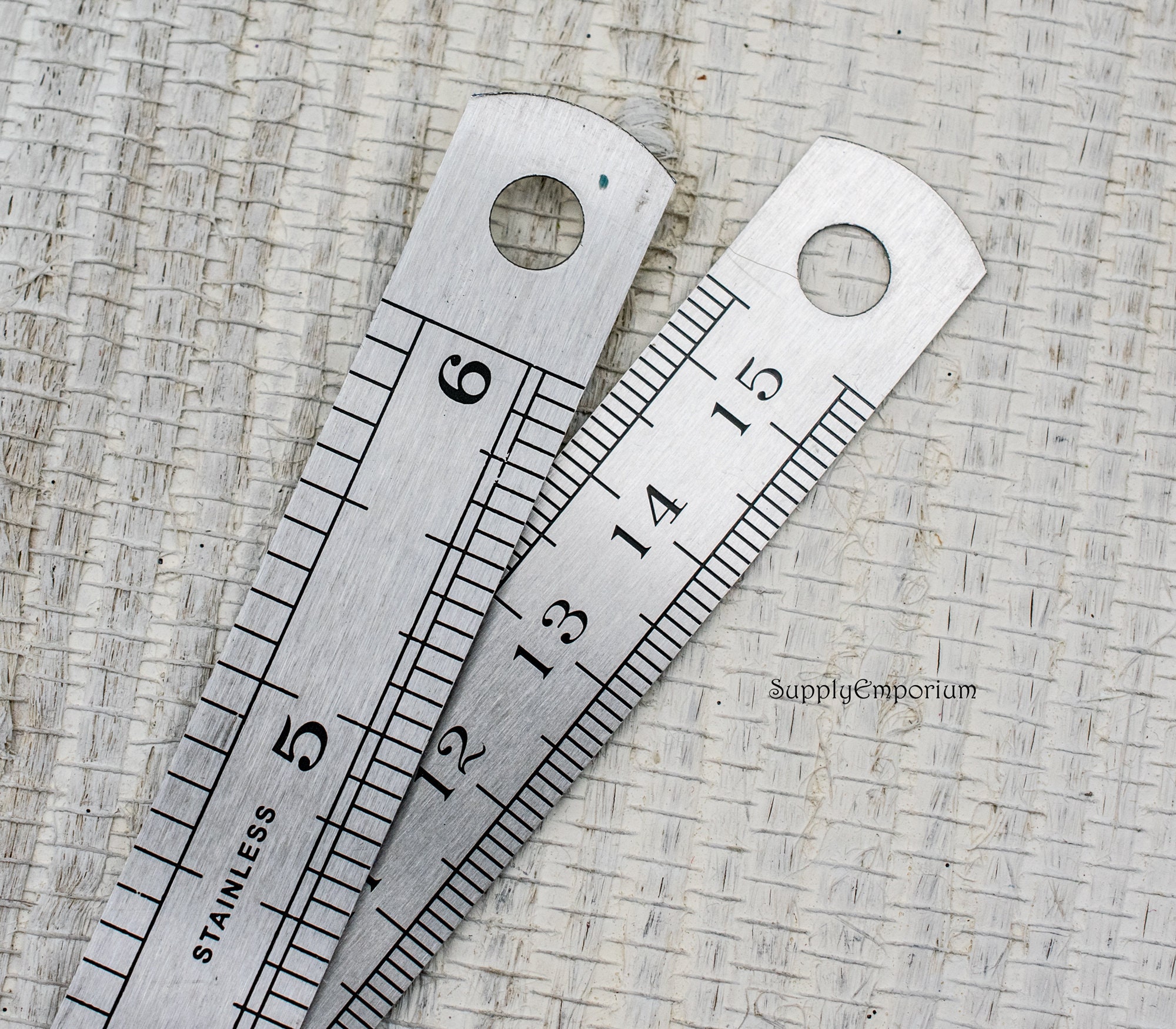 Magnet-backed 6 metal ruler