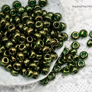 6/0 Olive Gold Luster Miyuki Seed Beads, 15 Grams, Miyuki 6-306 Olive Gold Luster Seed Bead - 5058RR