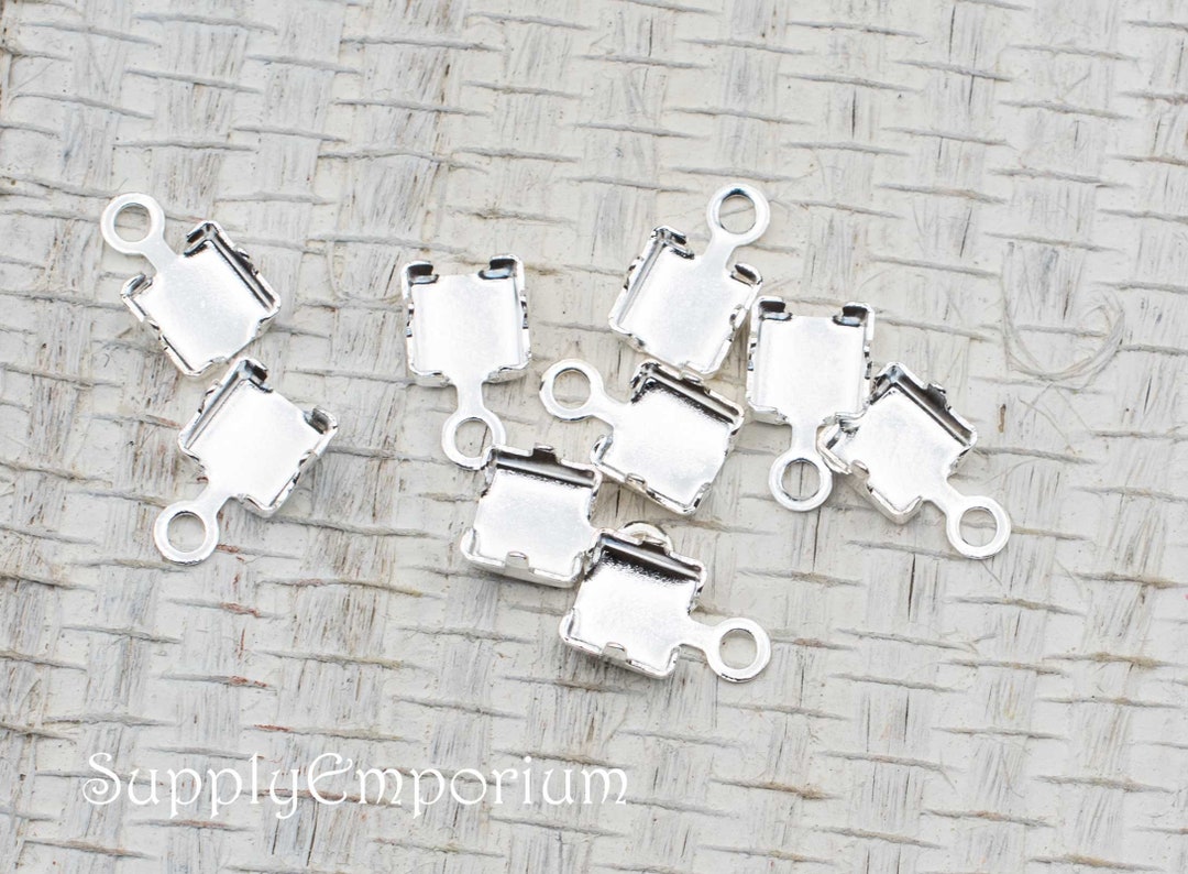 1324R F 12 Cup Chain Ends Fits 4mm Chain Silver 8.4x5mm Cup Etsy