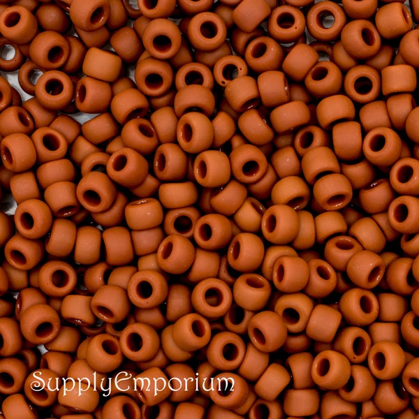 8/0 Toho Frosted Terra Cotta Seed Beads - Frosted Opaque Terra Cotta Toho 8-46LF Seed Bead 15 Grams, 3353RR