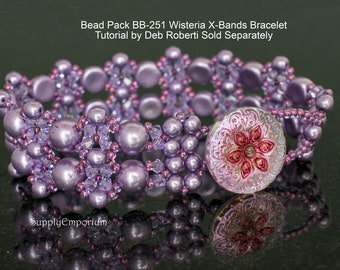 Bead Packs, DIY Bracelet, Beaded Bracelet Supplies, Wisteria X Bands Bracelet Bead Pack BB251