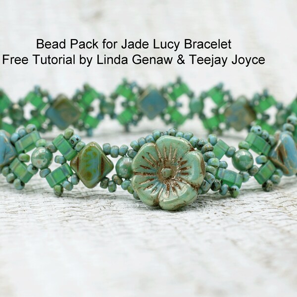 Bead Pack, DIY Bracelet, Beadweaving Bracelet, Jade Lucy Bracelet Bead Pack, Free Tutorial, BB-274R