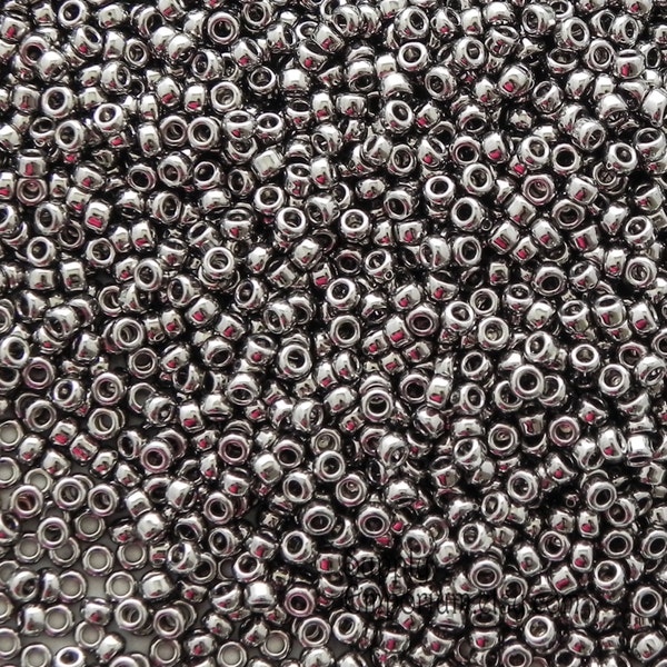 11/0 Nickel Plated Miyuki Seed Beads - 11/0 Nickel Plated Miyuki 11-190 Seed Beads - 11/0 Nickel Miyuki Seed Beads, 2522  (5g)