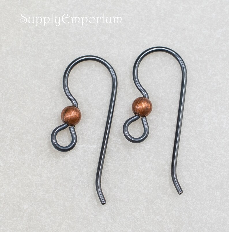 6871F Tierracast 20 Gauge Niobium Black Ear Wire With 3mm Etsy