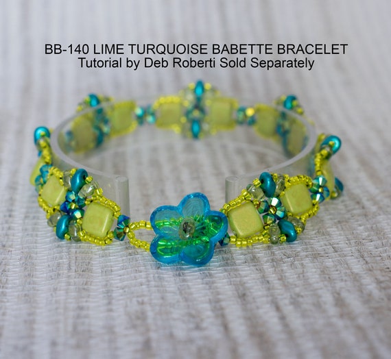 Bead Packs, DIY Bracelet, Beaded Bracelet Supplies, Bead Pack BB140 Lime  Turquoise Babette Bracelet 