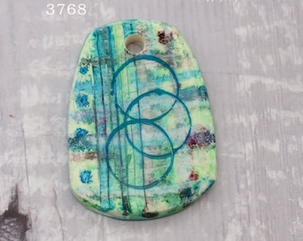 YOUR CHOICE, Watercolor Polymer Clay Pendant, 1 Piece, 29x38mm, 3760 3762 3758 3768 3764 3766