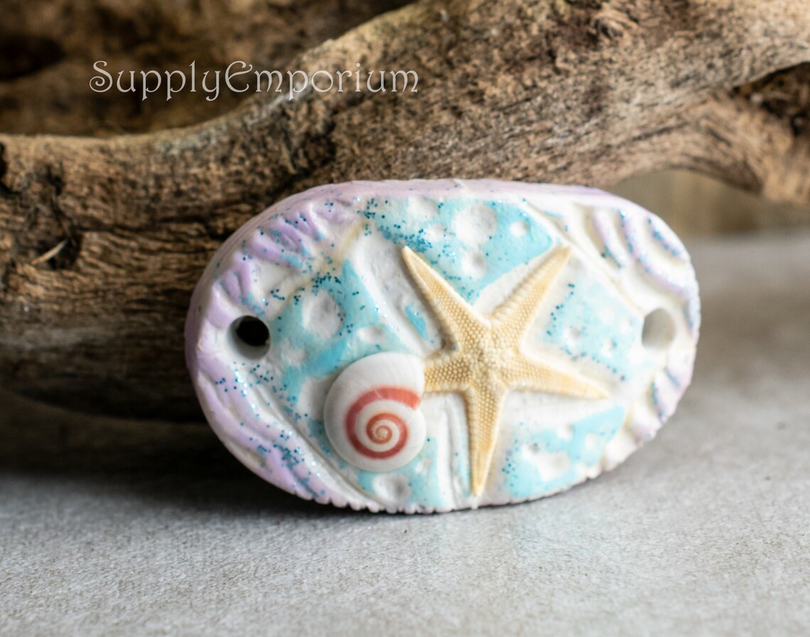 Clay351 Beach Theme Handmade Polymer Clay Pendant Clay356 Etsy