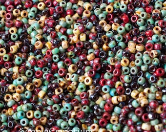 Exclusive 8/0 Mixed Brand Seed Bead Tribal 2 Mix REMIX - 8/0 Tribal 2 Mix Seed Beads, 1233  (15g) Please READ DESCRIPTION